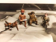 Various 4 x Vintage WWII/WWI lead toy soldiers-Britains/Johillco/similar