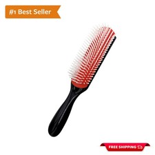 9 Row Hair Brush for Curl Defining Detangling All Hair Types - Black Small