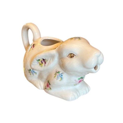 Grace Tea Ware Bunny Rabbit Creamer Flowers with Gold Accents 5” Wide X ...