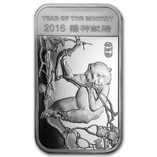 1 oz Silver Bar - APMEX (2016 Year of the Monkey) 88.87 per troy oz