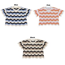 Edited by Hunter McGrady Women's Lightweight Scalloped Hem  Cuffs Crochet Top