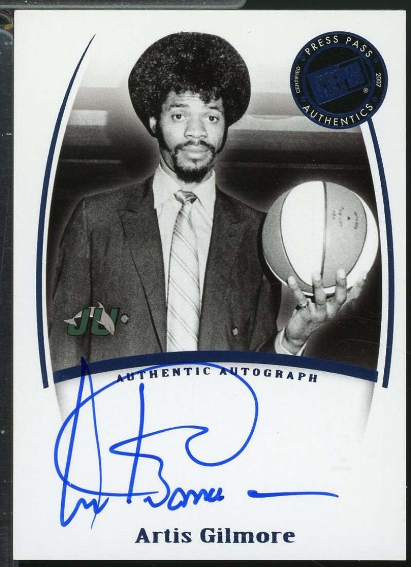 Artis Gilmore Autographed Signed Jacksonville Dolphins Card 2007-08 Press Pass Legends s #75 