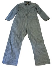 Vtg Field and Forest Coveralls Men s Sz 50R Striped Mechanic Snap Zip RN33229