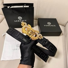 Authentic Versace La Medusa Men's Leather Belt