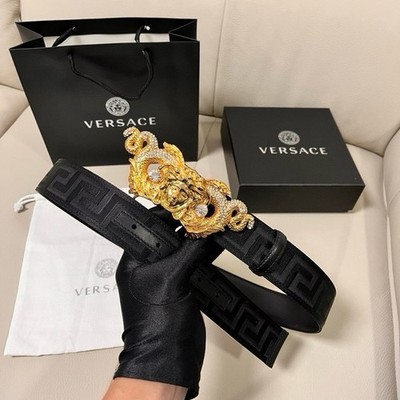 Authentic Versace La Medusa Men's Leather Belt