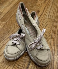 Keds Champion Women  s Canvas Sneakers Tan Lace Up Sz 8 Pls Read Description