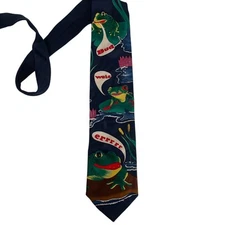 Anheuser Busch Budweiser Frog Neck Tie Vintage 1996 Multicolor