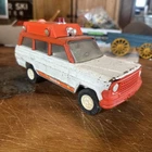 Tonka Rescue Ambulance Pressed Steel White Orange Vintage Jeep Wagoneer