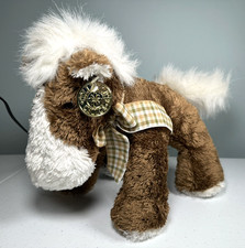Dan Dee Collector s Choice Brown White Horse Plush with Plaid Bow 10