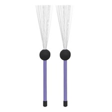 1 Pair New Of Rubber Handle Wire Drum Throw Retractable Brushes Sticks