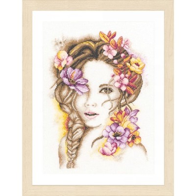 Lanarte counted cross stitch kit ''Romance, Madam Fleur'', 24x33cm, DIY