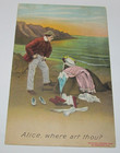 1908 Copyright Bamforth Postcard - Alice Where Art Thou Printed England Lost Sea — photo 1