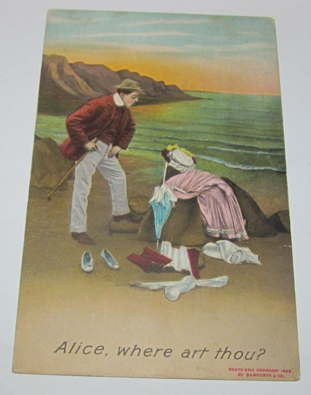 1908 Copyright Bamforth Postcard - Alice Where Art Thou Printed England Lost Sea