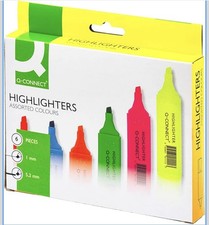 Image of Q-Connect KF01909 Pack of 6 Highlighter Pens - Assorted Colours