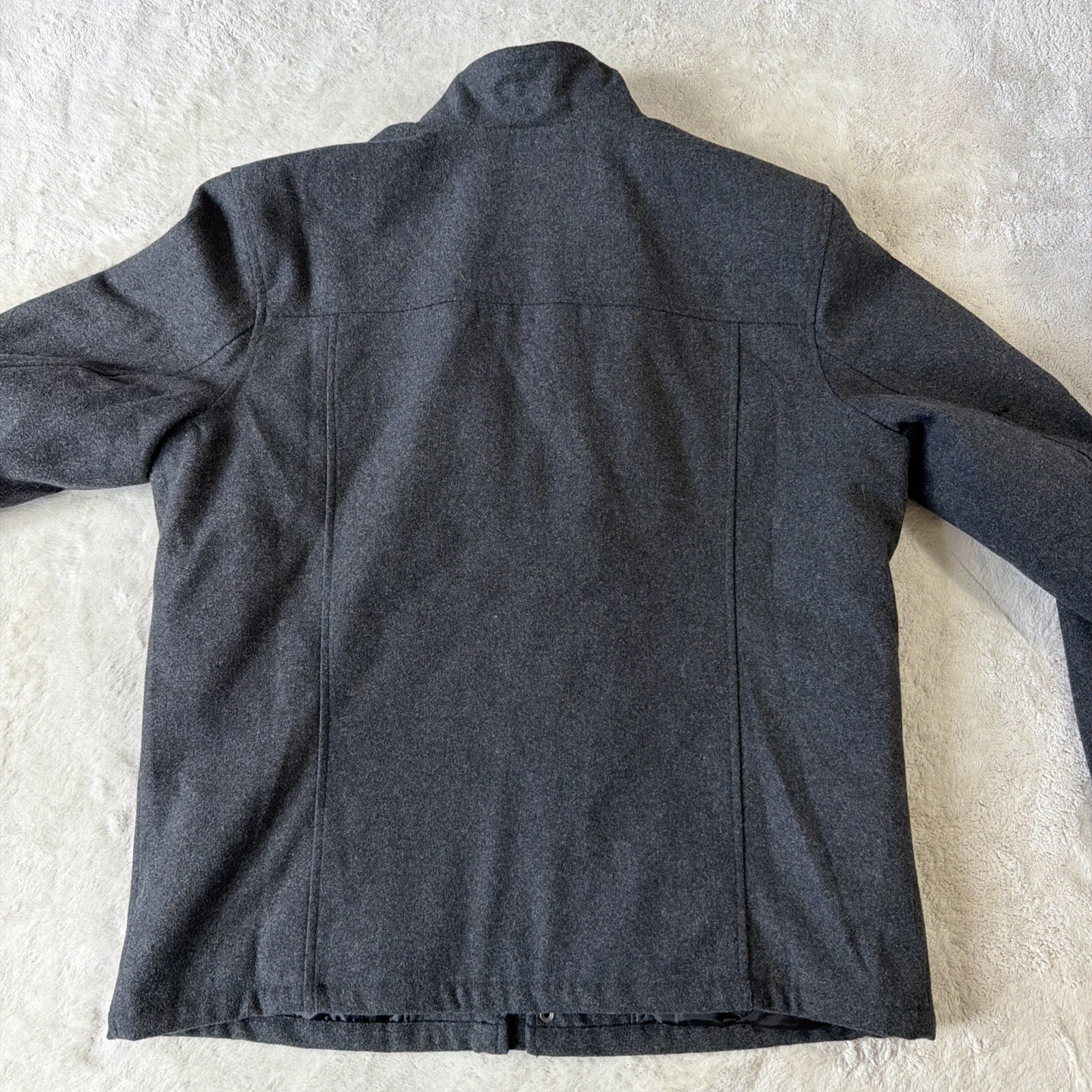 Gap Mens Wool Blend Jacket Car Coat XL Insulated ~ Charcoal Gray Spring Winter image 7