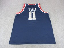 VTG Yao Ming Houston Rockets Basketball Jersey Mens 2XL Blue NBA Nike Throwback