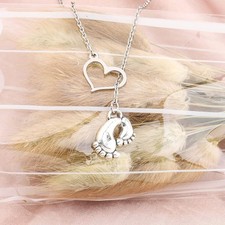  Necklace Clavicle Chain Baby Feet for Mommy Pregnant New Jewelry