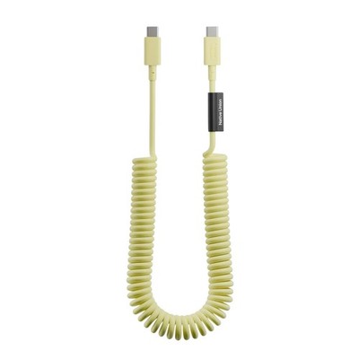 Native Union, USB-C auf USB-C Spiralkabel 60W 2,4m Serie POP Schnellladen, Gelb