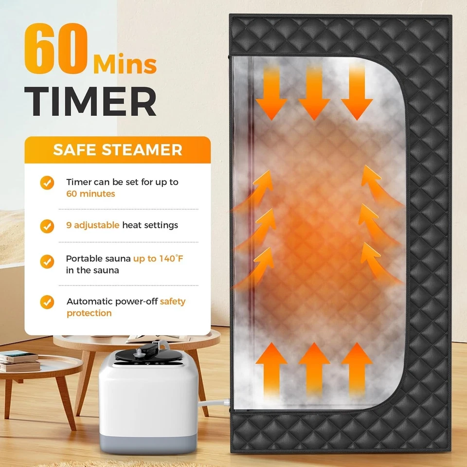 Caixa de sauna, sauna portátil para casa, barraca de sauna a vapor design portátil para relaxar - Imagem 4 de 4
