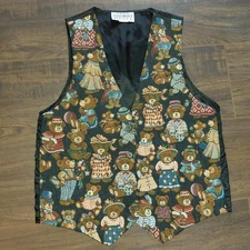 Vintage Idea Nuova Teddy Bear Vest - Size M/L - Unique USA Vtg