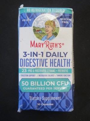 Mary Ruth's 3-In-1 Daily Digestive Health 50 Billion CFU 30 Capsules Vegan