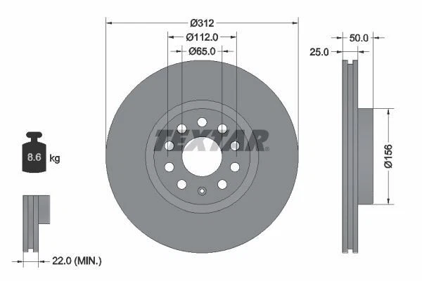 Juego de servicio de discos y pastillas de freno delanteros y traseros TEXTAR para Audi TT Foto 3 de 4