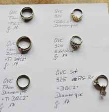   QVC Diamonique/Epiphany - 6  Damenringe tei...