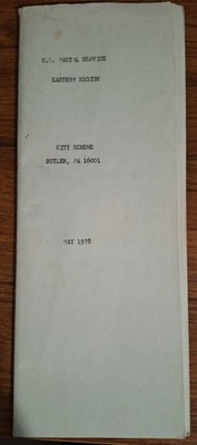 1978 USPS Butler PA City Scheme Manual   Postal Distribution Case Diagrams   Eas