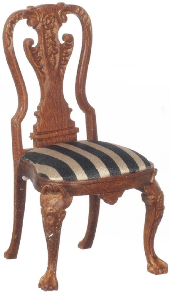 Dolls House Walnut Queen Anne Side Chair JBM Miniature Dining Room Furniture