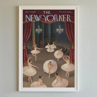 Vintage New Yorker Ballet Poster,Retro Dance Wall Art,1939 Classic Cover