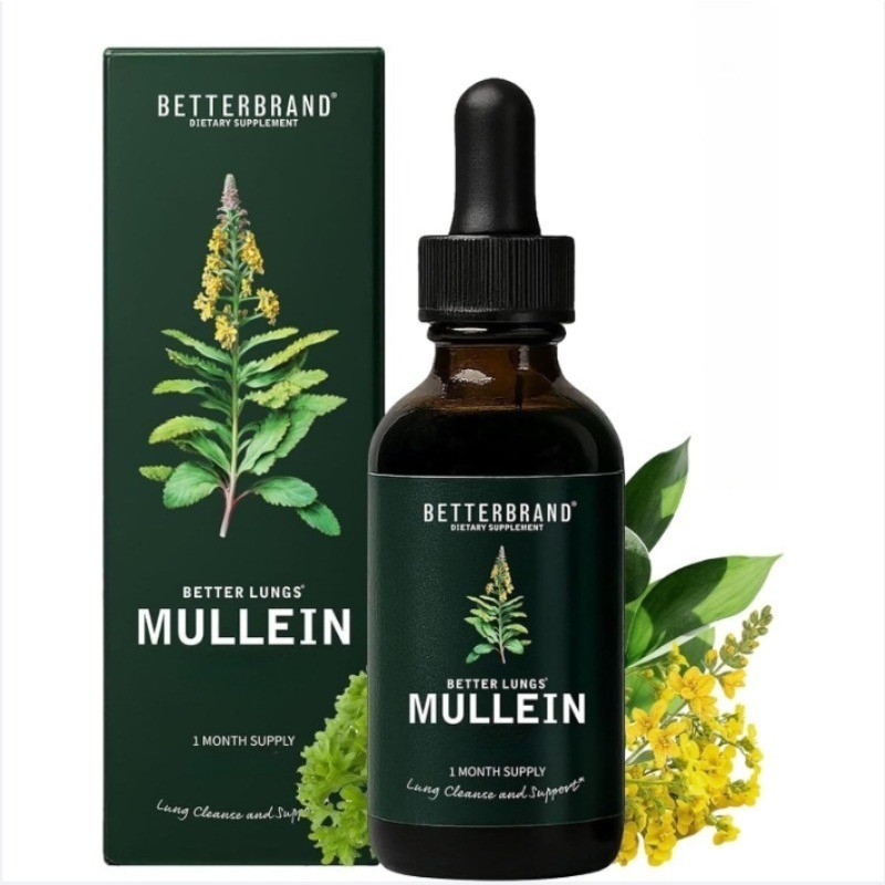 Betterbrand Mullein Drops for Lungs–Mullein Leaf Extract with Chlorophyll,3 pack