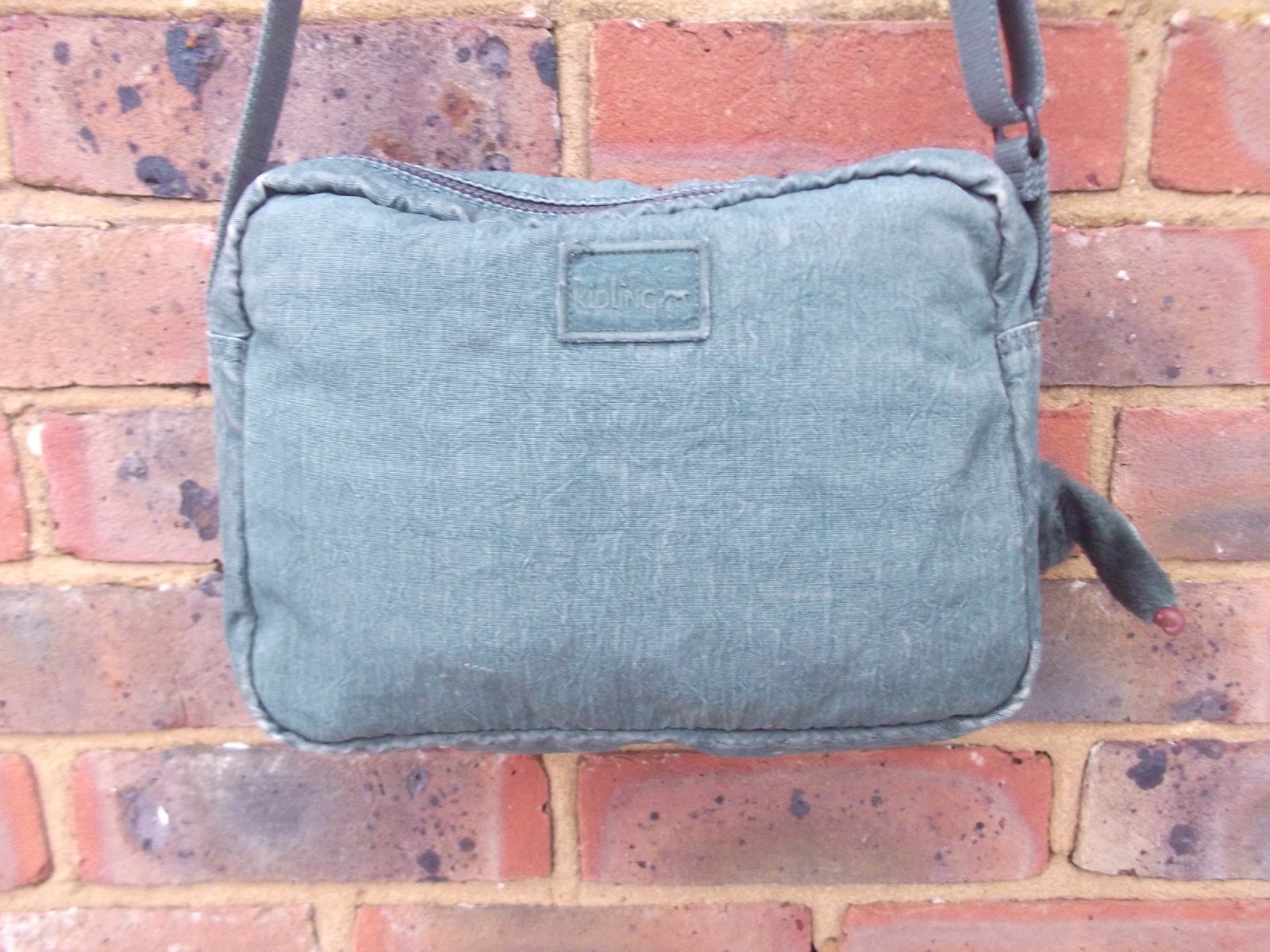 Kipling green rectangular shoulder handbag + monk… - image 4