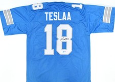Jersey Isaac TeSlaa Autografiado Azul Estilo Profesional - Beckett con Holograma *Negro