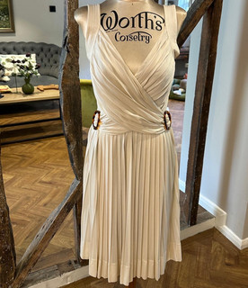 Vintage Gucci Greek Style Cream Dress 2008 Size Small Plunging V Neck