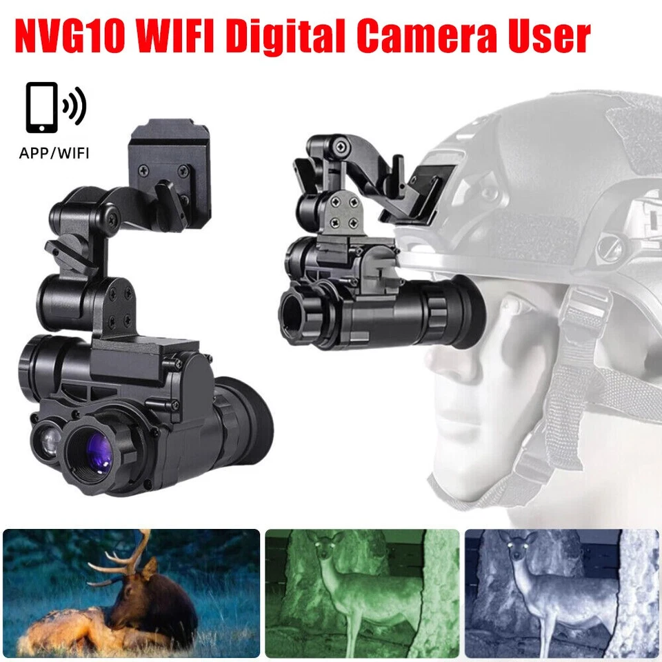 NVG10 Monocular Night Vision Goggles 1080P WiFi for Hunting Observation Helmet. - Image 3 of 4