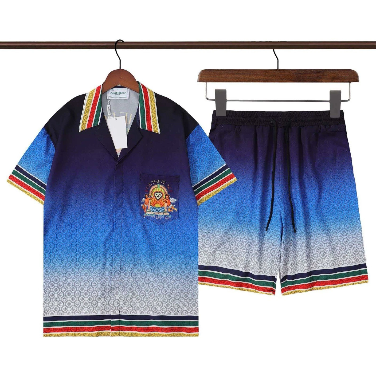 Casablanca Hawaiian Style Beach Casual Short Sleeve Set for Men and Women
Opens in a new window or t