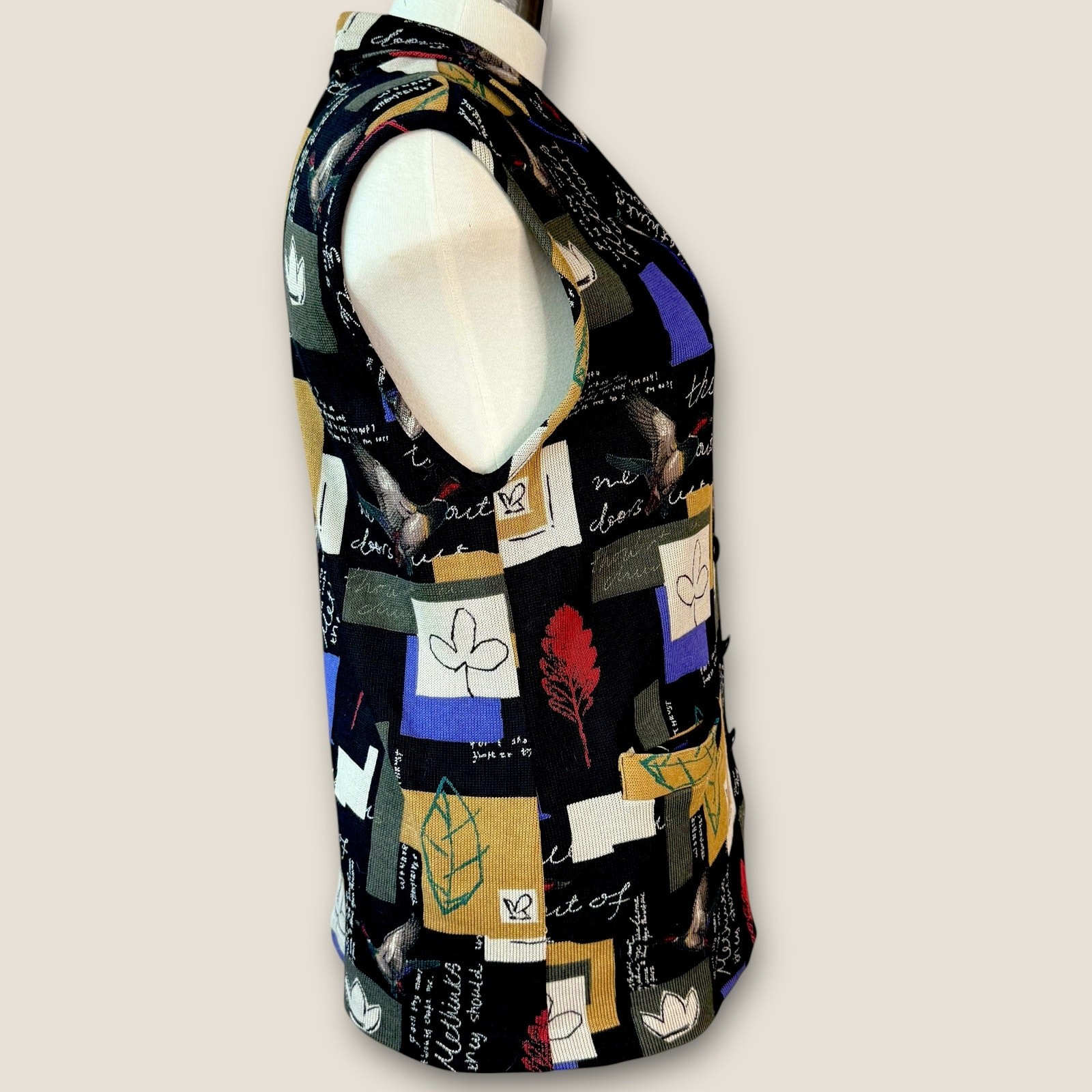 Supply & Demand Vintage Patchwork Button Up Knit … - image 3