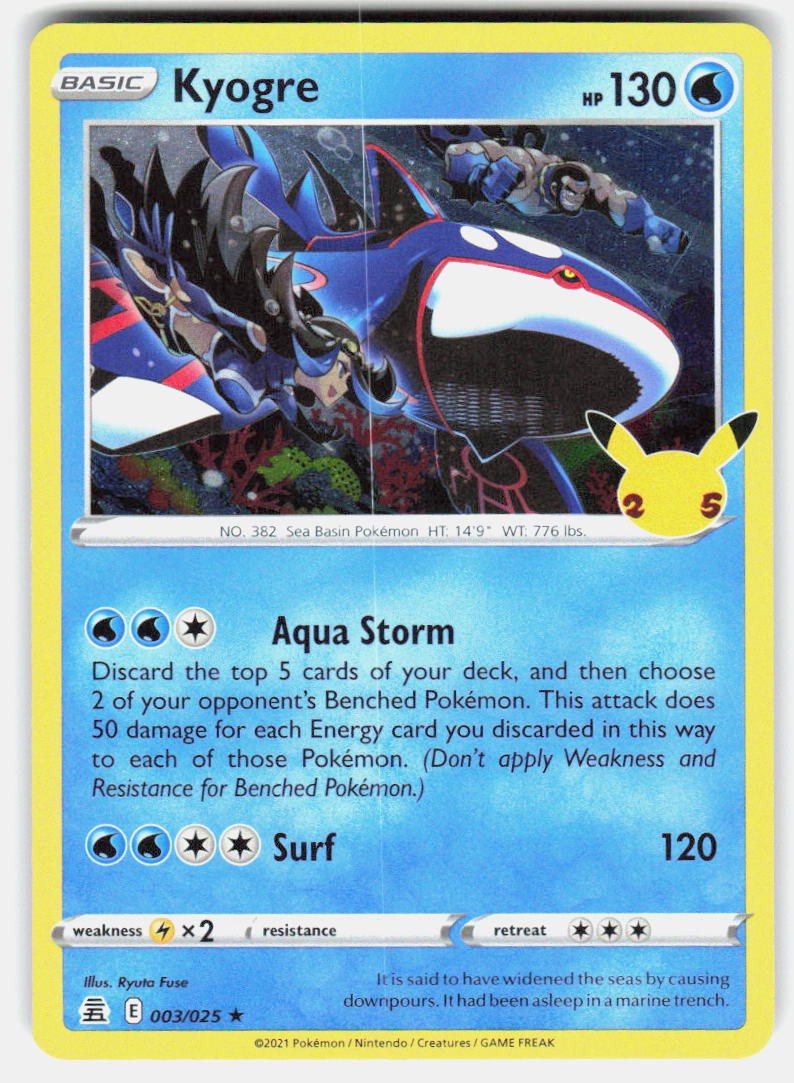 Pokemon Kyogre Celebrations #003/025 LP