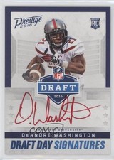 2016 Panini Prestige Draft Day Signatures Red Ink DeAndre Washington Auto 3c7