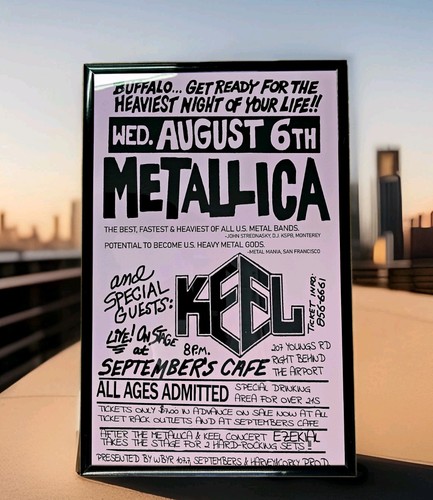 Metallica 1986 Buffalo NY Framed Concert Poster