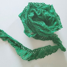 3 Yards  30" Emerald Green Ruffled Cluny Lace Trim 1.75" Wide Crafts Sewing