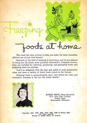 Freezing Food At Home Shirley Rolfs 1958 80 Pages Vintage Freezer Management