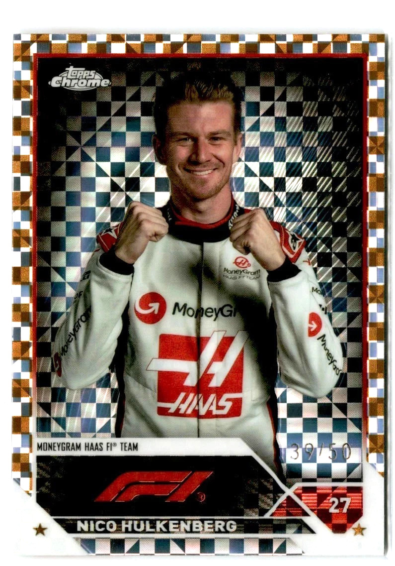 2023 Topps Chrome Formula 1 F1 Nico Hulkenberg Gold Checker 39/50 #46 Portrait