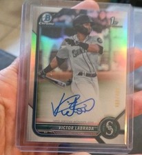 2022 Bowman Chrome 1st VICTOR LABRADA Refractor #344/499 AUTO Seattle Mariners