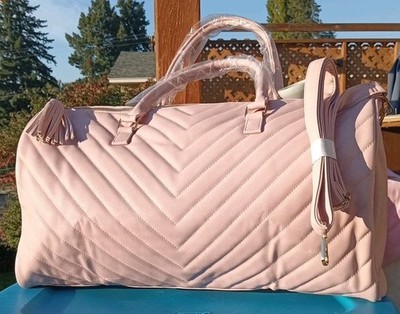 Large Ms Lovely Quilted Weekender Pink Duffle Bag New With Tags 