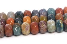 Ocean Jasper Beads AAA Natural Gemstone Faceted Rondelle Loose Beads 6MM 8M