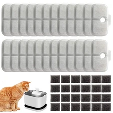 24 Pack Cat Water Fountain Replacement Filter for Petlibro Dockstream Cat Wat...