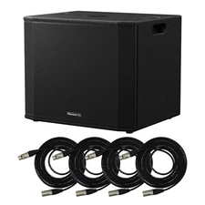 Pioneer DJ XPRS1182ST 18" Active Subwoofer Bundle with Pro Co EXMN-30 XLR Cables