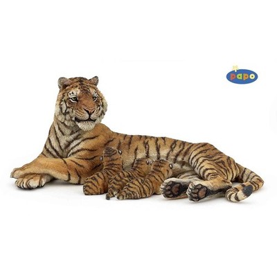 Papo 50156 - Wildtiere Liegende säugende Tigerin