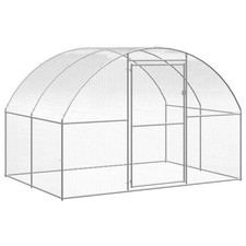 Chicken Coop Silver Galvanized Steel Large Durable Chicken Coop
